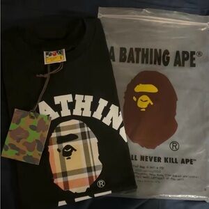 bape burberry shirt brand new